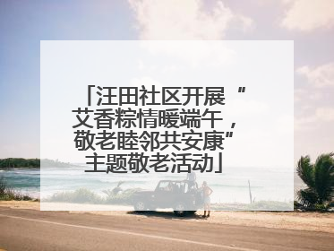 汪田社区开展“艾香粽情暖端午，敬老睦邻共安康”主题敬老活动