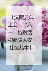 沅陵县总工会：“六一”特别活动温暖太安社区儿童