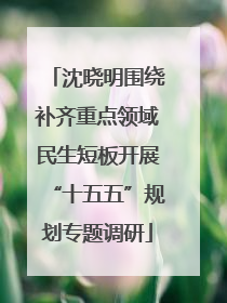 沈晓明围绕补齐重点领域民生短板开展“十五五”规划专题调研