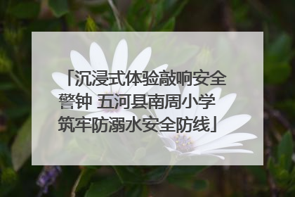沉浸式体验敲响安全警钟 五河县南周小学筑牢防溺水安全防线