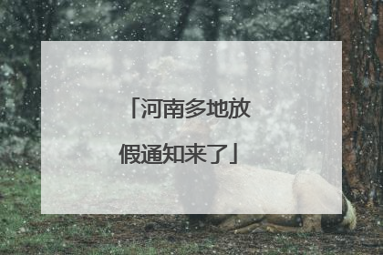 河南多地放假通知来了
