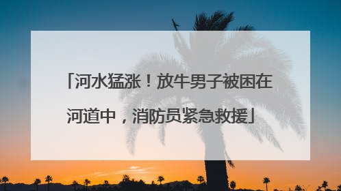 河水猛涨！放牛男子被困在河道中，消防员紧急救援