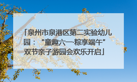 泉州市泉港区第二实验幼儿园：“童趣六一·粽享端午”双节亲子游园会欢乐开启