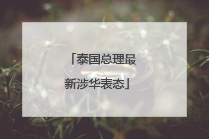 泰国总理最新涉华表态