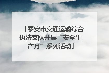 泰安市交通运输综合执法支队开展“安全生产月”系列活动