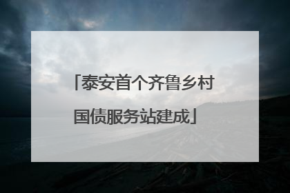 泰安首个齐鲁乡村国债服务站建成