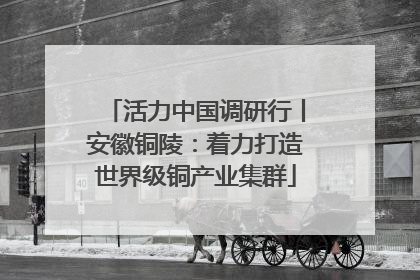 活力中国调研行丨安徽铜陵：着力打造世界级铜产业集群