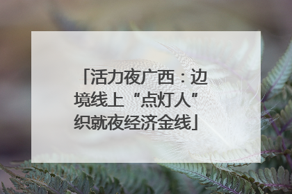 活力夜广西：边境线上“点灯人”织就夜经济金线