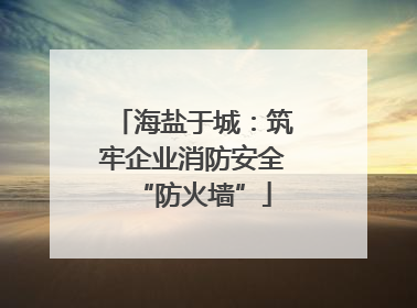 海盐于城：筑牢企业消防安全“防火墙”