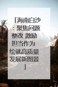 海南白沙：聚焦问题整改 激励担当作为 绘就高质量发展新图景