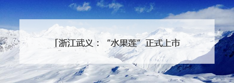 浙江武义：“水果莲”正式上市，莲农增收“致富果”注活力