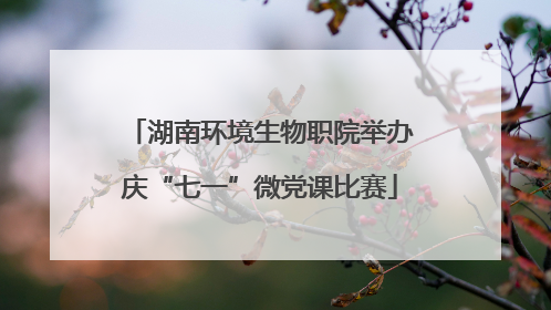 湖南环境生物职院举办庆“七一”微党课比赛