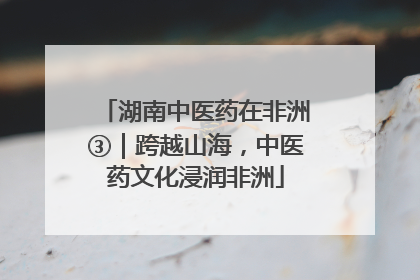 湖南中医药在非洲③｜跨越山海，中医药文化浸润非洲