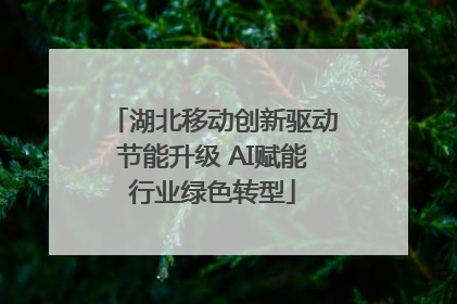 湖北移动创新驱动节能升级 AI赋能行业绿色转型