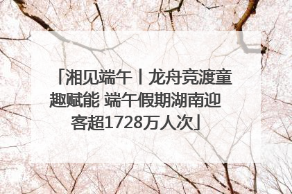 湘见端午丨龙舟竞渡童趣赋能 端午假期湖南迎客超1728万人次