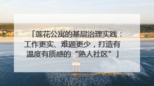 莲花公寓的基层治理实践：工作更实、难题更少，打造有温度有质感的“熟人社区”