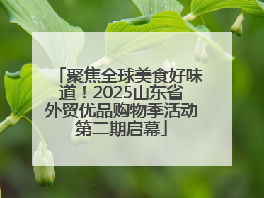 聚焦全球美食好味道！2025山东省外贸优品购物季活动第二期启幕