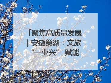 聚焦高质量发展｜安徽巢湖：文旅“一业兴” 赋能“百业旺”