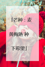 芒种：麦黄梅熟 种下希望