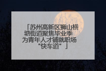 苏州高新区狮山横塘街道聚焦毕业季 为青年人才铺就职场“快车道”