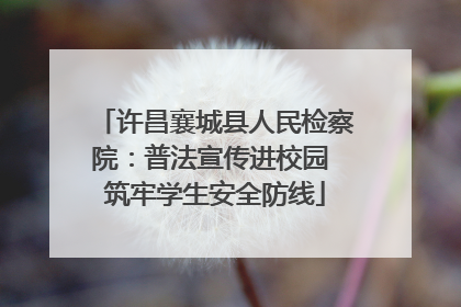 许昌襄城县人民检察院：普法宣传进校园 筑牢学生安全防线