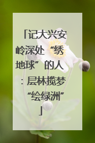 记大兴安岭深处“绣地球”的人：层林揽梦“绘绿洲”