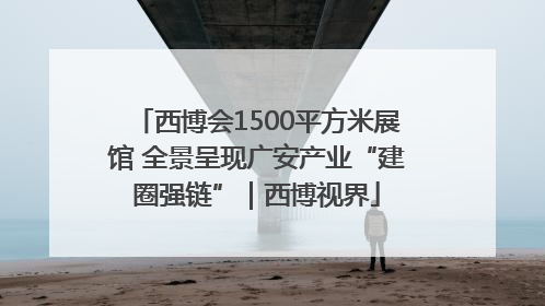 西博会1500平方米展馆 全景呈现广安产业“建圈强链”｜西博视界