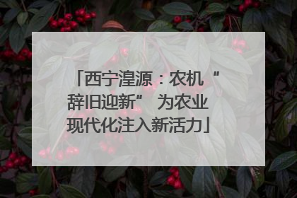 西宁湟源：农机“辞旧迎新” 为农业现代化注入新活力