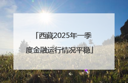 西藏2025年一季度金融运行情况平稳