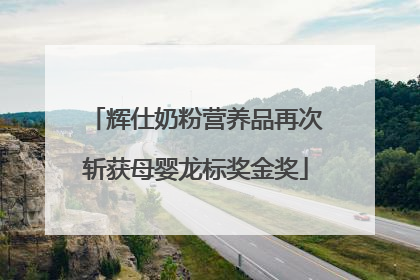 辉仕奶粉营养品再次斩获母婴龙标奖金奖