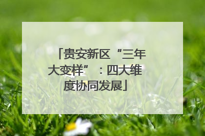 贵安新区“三年大变样”：四大维度协同发展