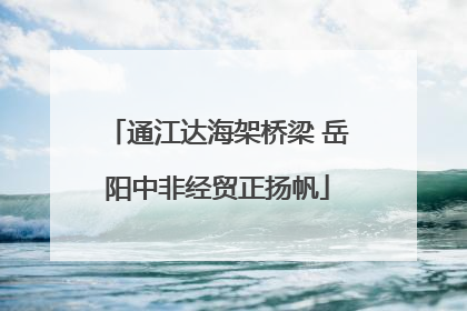 通江达海架桥梁 岳阳中非经贸正扬帆