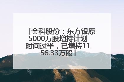 金科股份：东方银原5000万股增持计划时间过半，已增持1156.33万股