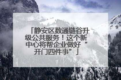 静安区数通链谷升级公共服务！这个新中心将帮企业做好“开门四件事”