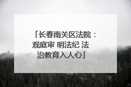长春南关区法院：观庭审 明法纪 法治教育入人心