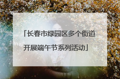 长春市绿园区多个街道开展端午节系列活动