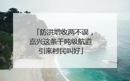 防洪增收两不误，嘉兴这条千吨级航道引来村民叫好