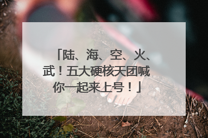 陆、海、空、火、武！五大硬核天团喊你一起来上号！