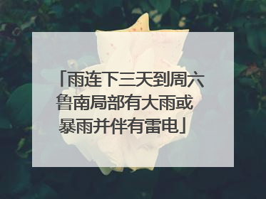 雨连下三天到周六 鲁南局部有大雨或暴雨并伴有雷电