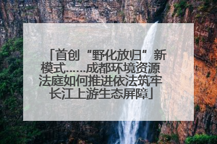 首创“野化放归”新模式……成都环境资源法庭如何推进依法筑牢长江上游生态屏障