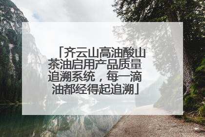 齐云山高油酸山茶油启用产品质量追溯系统，每一滴油都经得起追溯