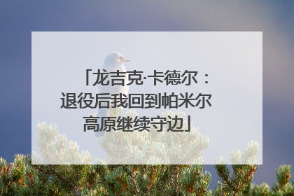 龙吉克·卡德尔：退役后我回到帕米尔高原继续守边