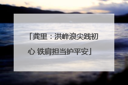 龚里：洪峰浪尖践初心 铁肩担当护平安