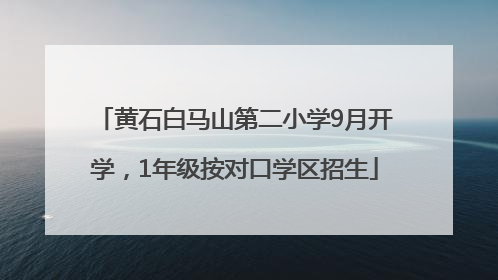 黄石白马山第二小学9月开学，1年级按对口学区招生