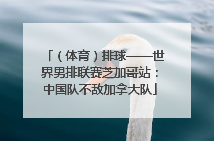 （体育）排球——世界男排联赛芝加哥站：中国队不敌加拿大队