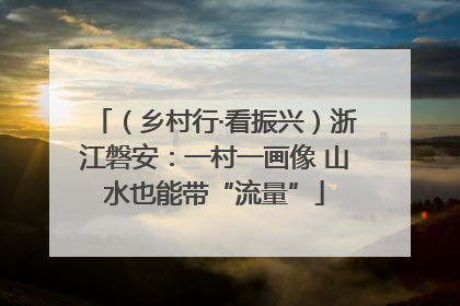 （乡村行·看振兴）浙江磐安：一村一画像 山水也能带“流量”