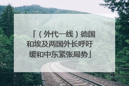 （外代一线）德国和埃及两国外长呼吁缓和中东紧张局势