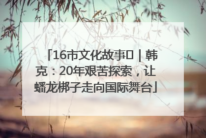 16市文化故事㊸｜韩克：20年艰苦探索，让蟠龙梆子走向国际舞台