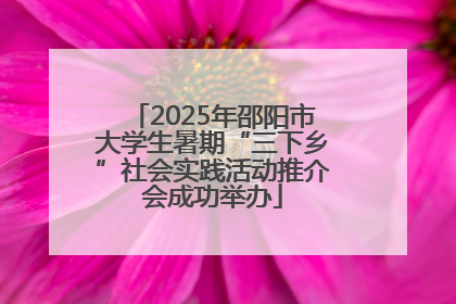 2025年邵阳市大学生暑期“三下乡”社会实践活动推介会成功举办