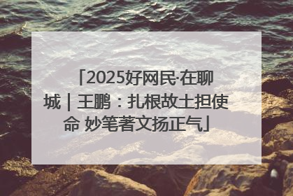 2025好网民·在聊城｜王鹏：扎根故土担使命 妙笔著文扬正气